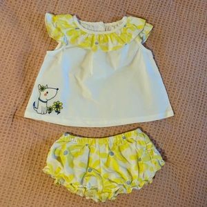 Gymboree baby girls top & diaper cover 3-6 months